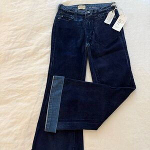 Pilcro Navy Velvet Straight-Leg Jeans